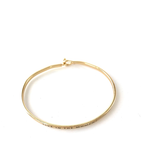 Gold "Live in the Moment" Bangle - Picture 3 of 4